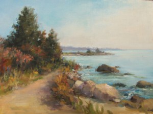Meig's Point After the Storm, oil, Beverly Schirmeier