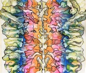 Surrealist Glue Art, painting, pen & ink